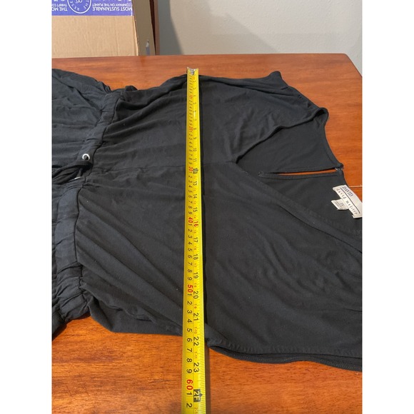 DAVID MEISTER Black Wide Leg Jumpsuit with Drawstring Waist 1X Career Wear - Picture 4 of 11